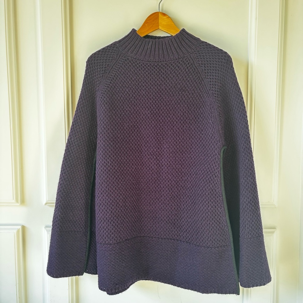 Lauren Ralph Lauren Wool Blend Poncho – Plum